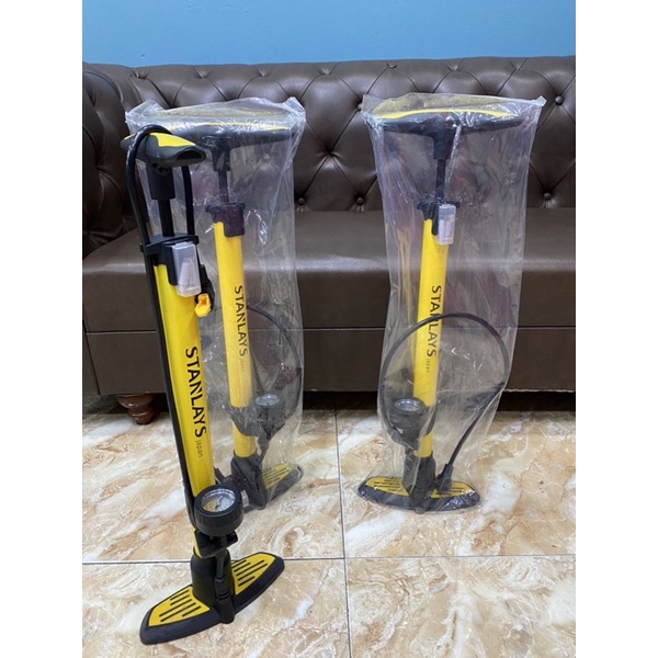 Bơm Xe đạp, xe máy Stanlays Nhật cao cấp ( chính hãng) có bình hơi và đồng hồ đo chính xác