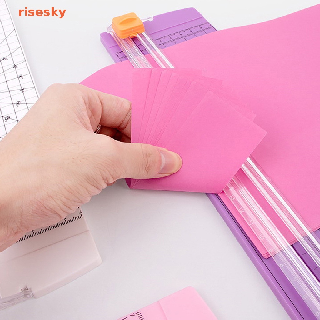 [risesky] Máy Cắt Giấy A4 Cắt Guilloe Với Thước Đo Kéo Ra Chính Xác