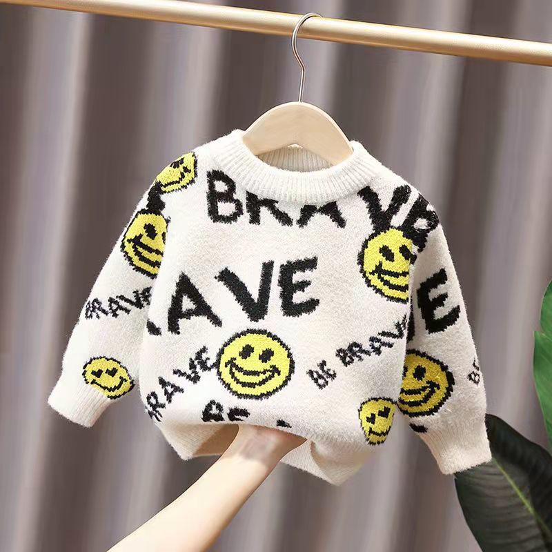Áo Sweater Dệt Kim Lông Chồn Dày Dặn Phong Cách Thời Trang Thu Đông 2022 Mới Cho Bé Trai