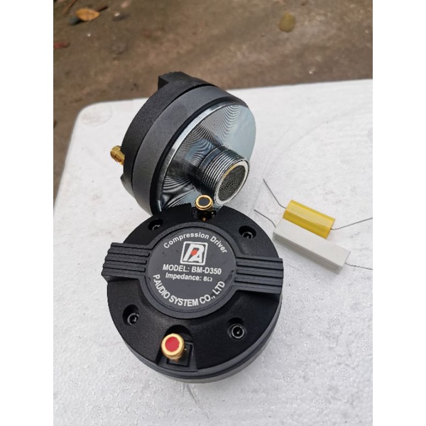 củ loa treble kèn 350 Pm D350 kèm tụ lọc và trở sứ chống cháy treble Giá 1 cái