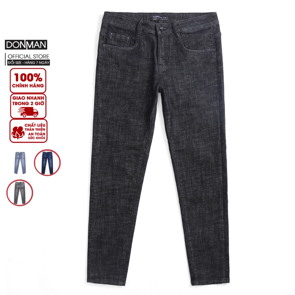 Quần jean nam trơn DONMAN form regular fit tôn dáng dễ mặc QJN01