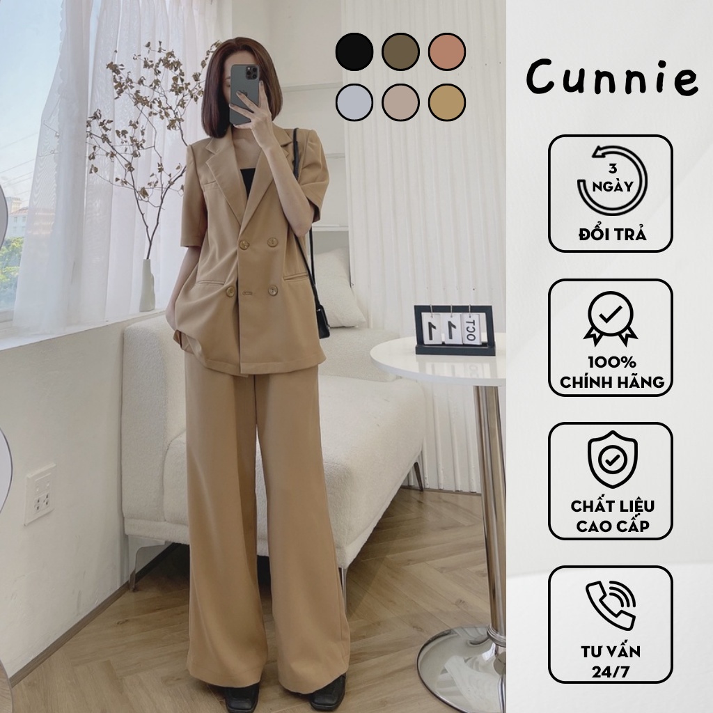 Quần suông tuyết mưa CUNNIE V277 6 màu basic cực tôn dáng