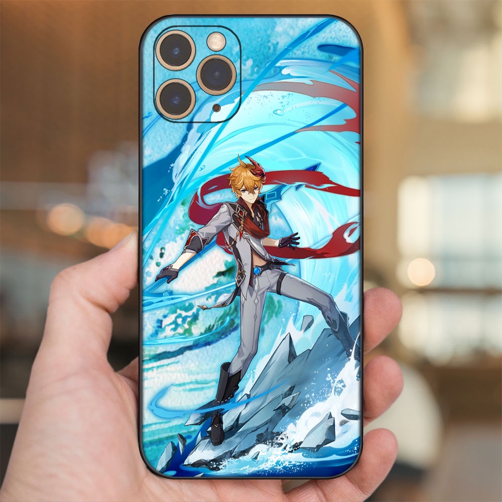Ốp lưng iPhone 11 Pro dẻo đen cạnh vuông in hình Tartaglia Childe Genshin Impact
