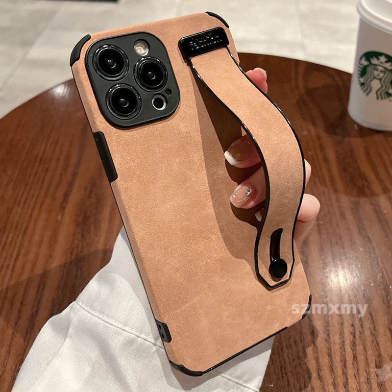 Ốp Điện Thoại Da Lộn Có Dây Đeo Cho IPhone 14 12 13 Pro Max 14plus