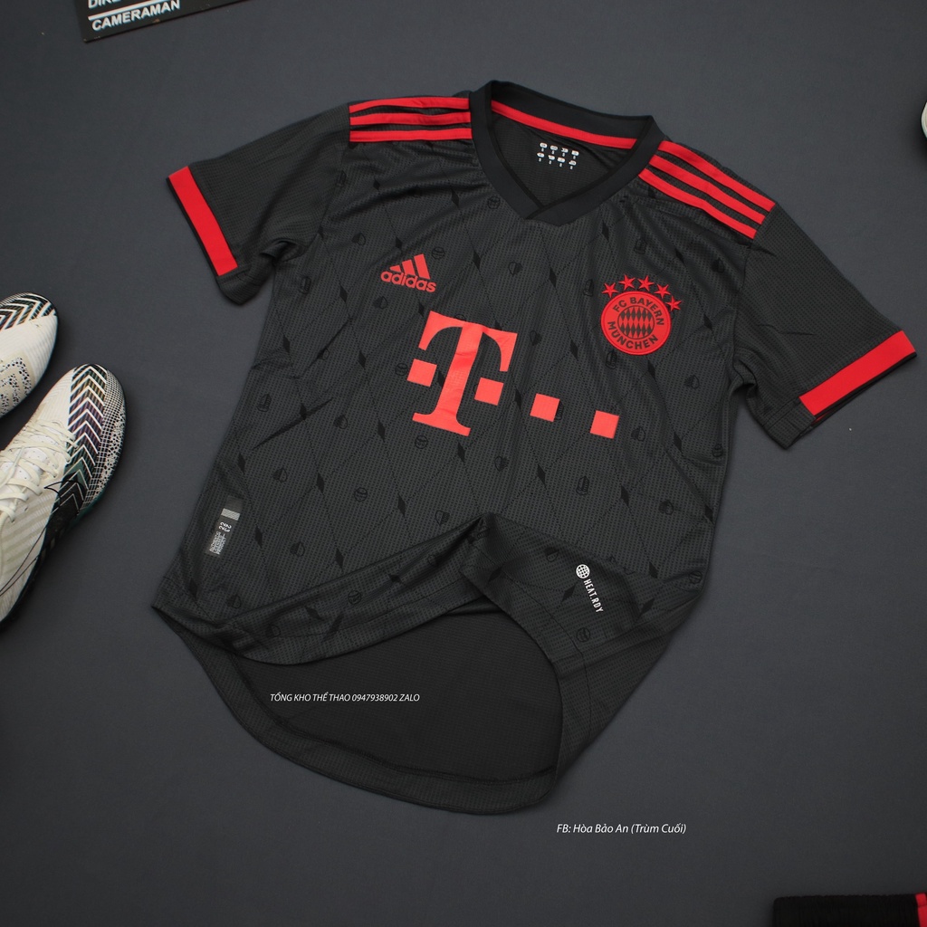 Bộ quần áo đá banh CLB Bayern Munich màu đen viền đỏ mùa 2023 - Hàng cao cấp chuẩn Thailand