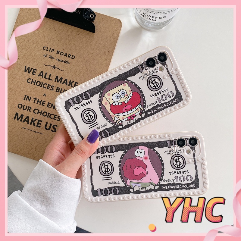 Ốp điện thoại họa tiết SpongeBob hoạt hình thích hợp tương thích iPhone 13 12 11 Pro Max X XS Max XR 8 7 6 Plus 3021