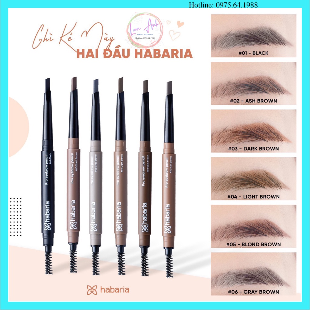 Chì kẻ mày 2 đầu Habaria Pro Eyebrow Pencil