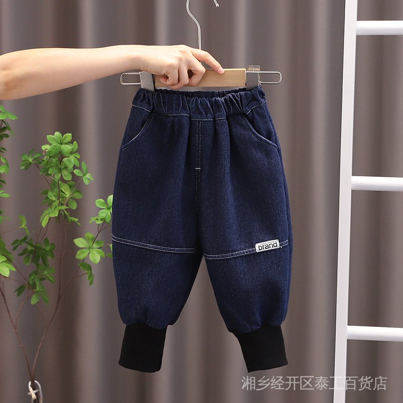 Quần Jean Lót Lông Cừu Thời Trang Thu Đông 2022 Cho Bé Trai