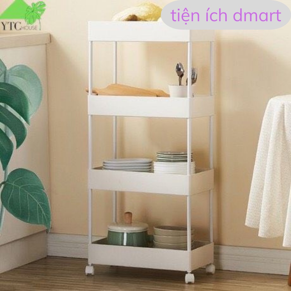 kệ đựng đồ đa năng chuyên dùng trong spa, đựng đồ nhà bếp, có bánh xe thanh chống inox