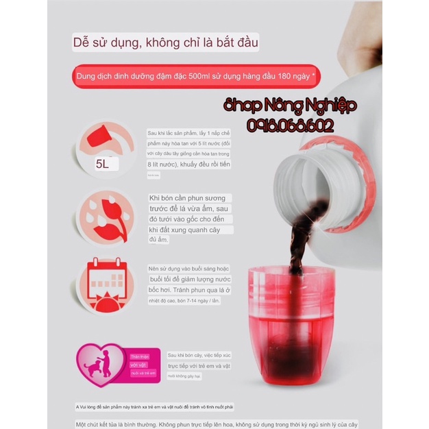 Dung dịch dinh dưỡng chuyên dùng cho cây Dâu Tây, chai 250ml