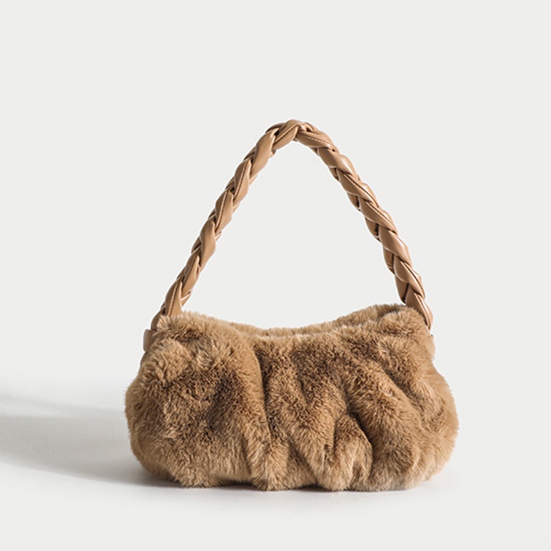 Ielgy Túi Xách Lông Xù Dạng Xoắn Dễ Phối Đồ Chất Lượng Cao Cho Nữ