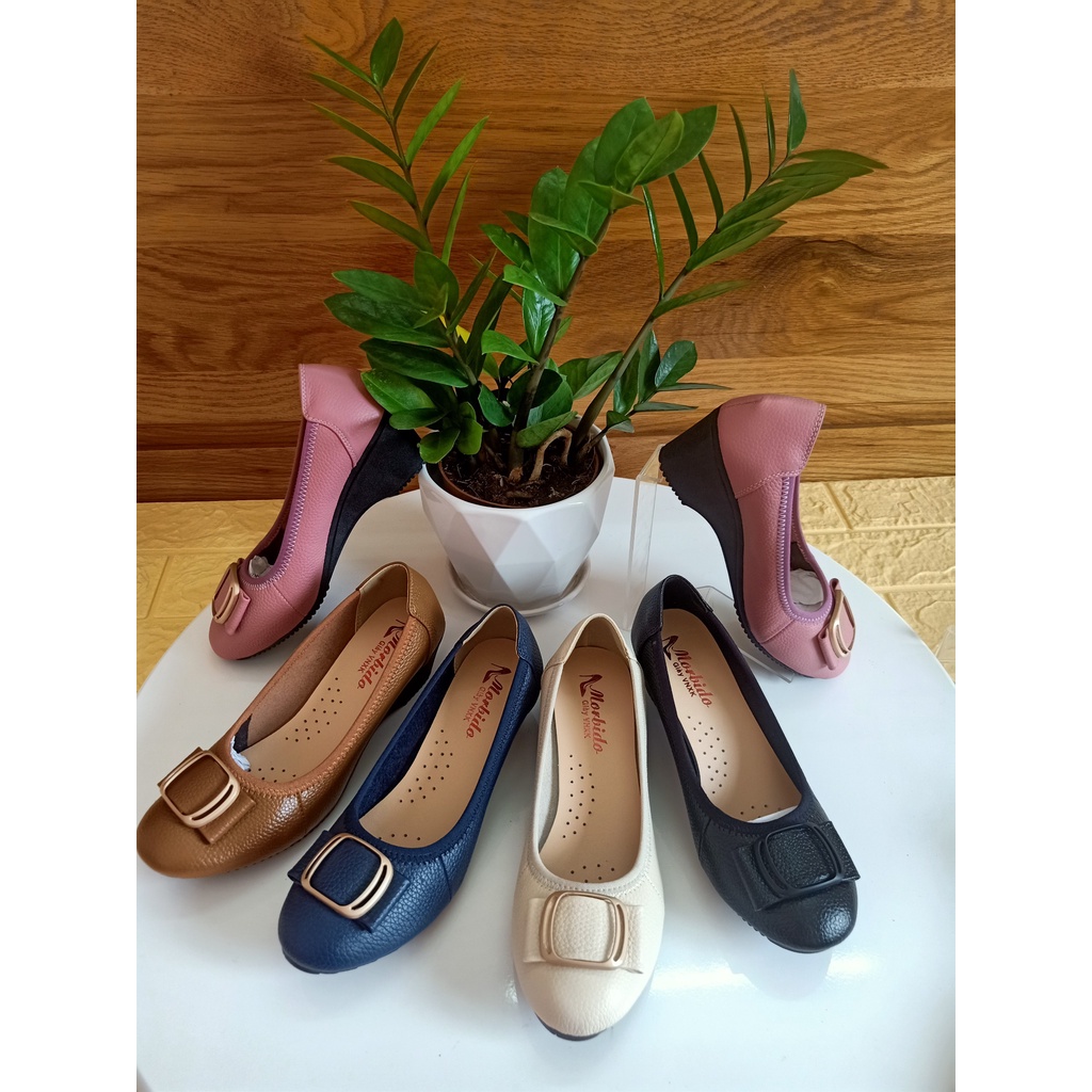 Giày Búp Bê Da Thật Đế Xuồng 408 - Da Bò Thật