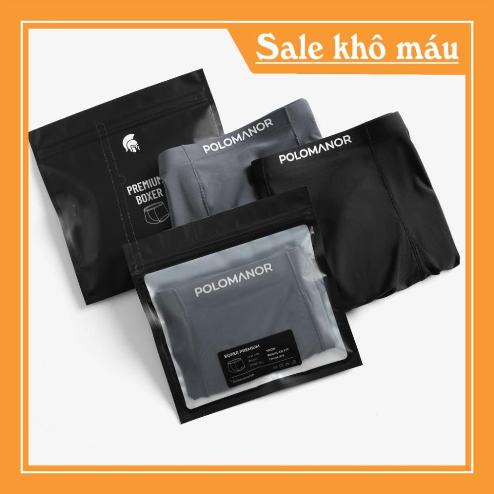 Hot Trend Combo 4 quần lót BOXER nam vải thun lụa sữa Icy tự nhiên 100% kháng khuẩn ,khử mùi, co giãn tốt - POLOMANOR