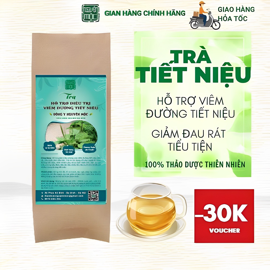 Trà hỗ trợ viêm đường tiết niệu thảo dược túi lọc Nguyên Mộc ngừa tiểu đêm tiểu rát mát gan bổ thận trong 7 ngày