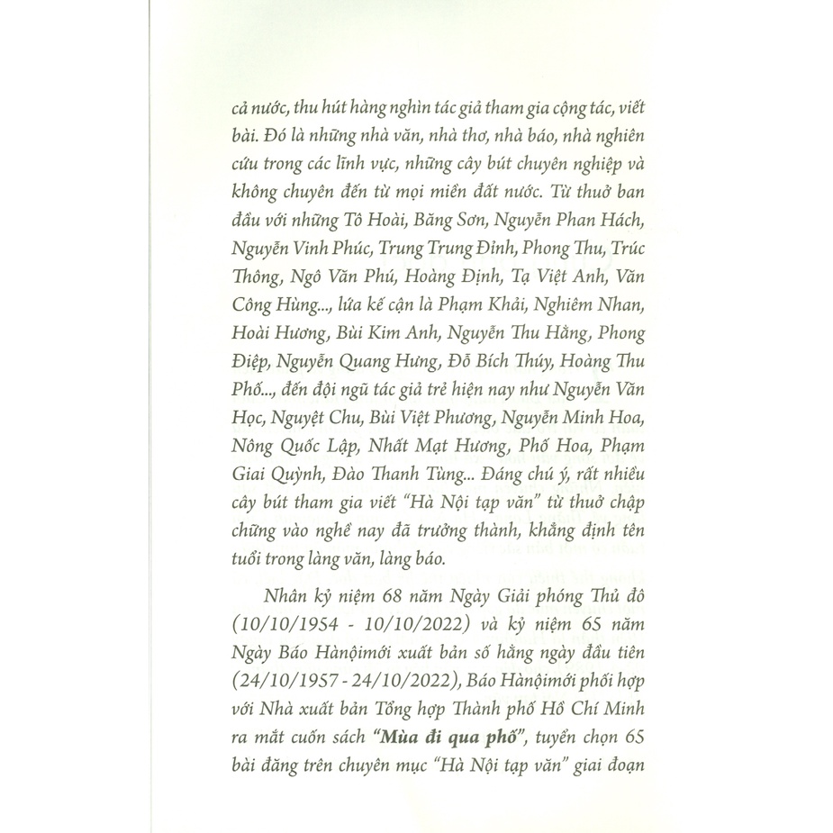 Sách - Mùa Đi Qua Phố