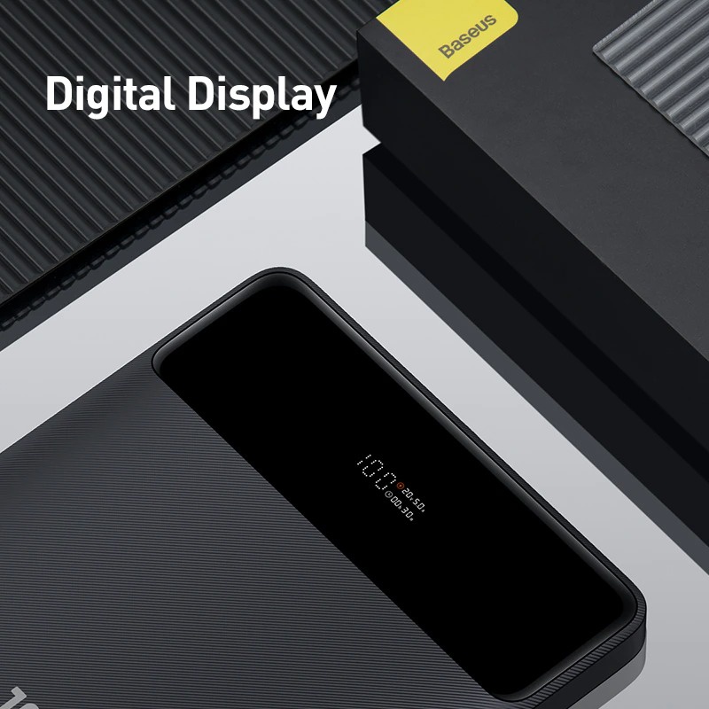 Pin Dự Phòng 20000mah Sạc Siêu Nhanh 100W Baseus Cho Điện Thoại, Laptop Màn Hình Hiển Thị Dung Lượng Pin, Công Suất Sạc
