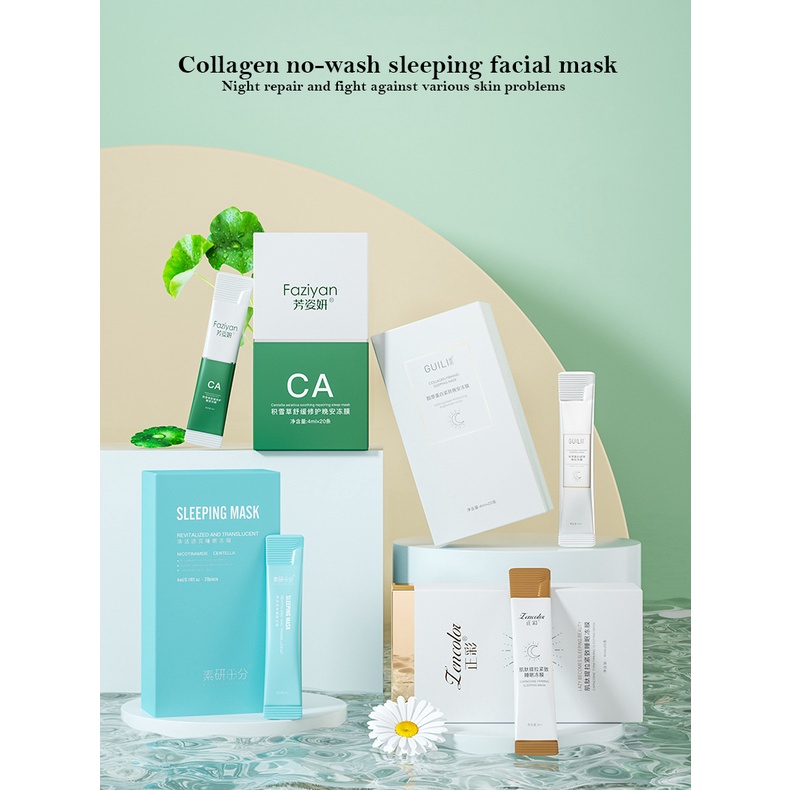 Set 20 Mặt Nạ Ngủ Dưỡng Ẩm Làm Săn Chắc Da Mặt Dành Cho Nam Và Nữ