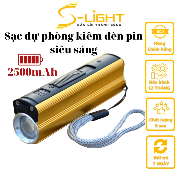 Sạc dự phòng kiêm đèn pin siêu sáng