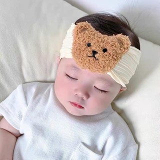 Turban đính Gấu DAKIMI cho bé trai bé gái, băng đô cho bé chất Thun cao cấp mềm mịn thấm hút mồ hôi cho bé 0-6M