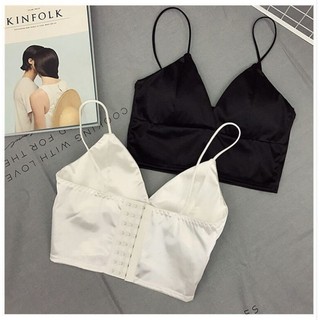 Áo bra phi lụa 2 dây cài 264 kem mút ngực, bản lớn