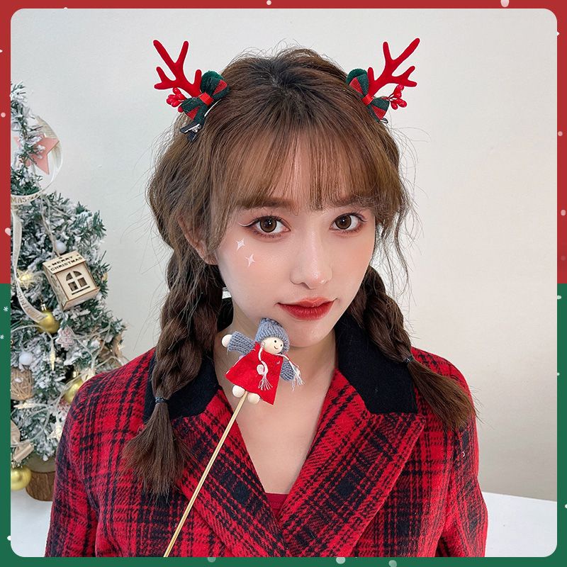 Kẹp Tóc Hình Sừng Tuần Lộc Dễ Thương Cho Bé Gái