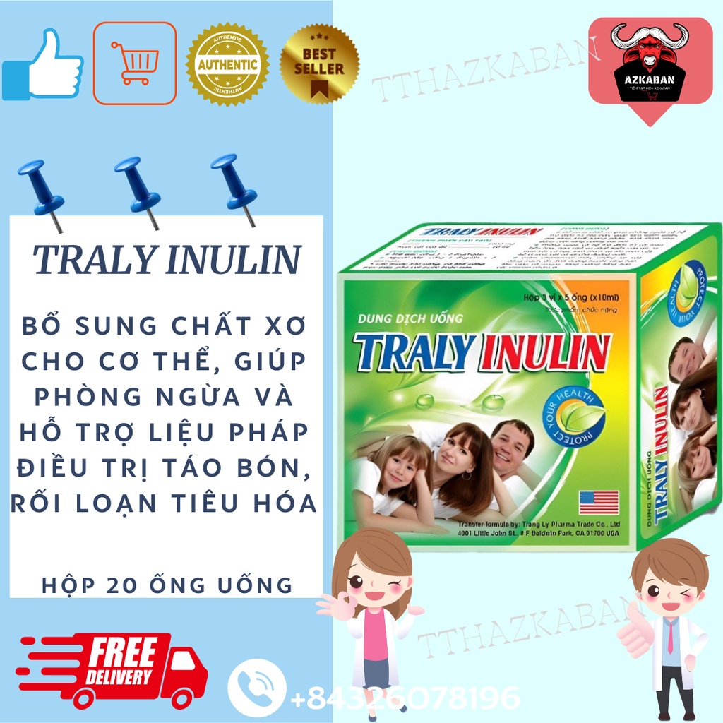 TRALY INULIN Bổ sung chất xơ cho cơ thể, giúp phòng ngừa và hỗ trợ liệu pháp điều trị táo bón, rối loạn tiêu hóa
