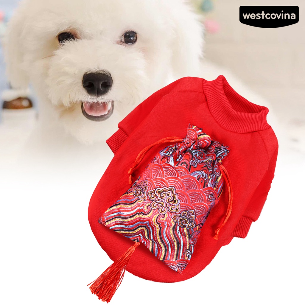 [Hot]☃Áo Sweater Giữ Ấm Họa Tiết Hoạt Hình Phối Tua Rua Thời Trang Mùa Đông Cho Thú Cưng