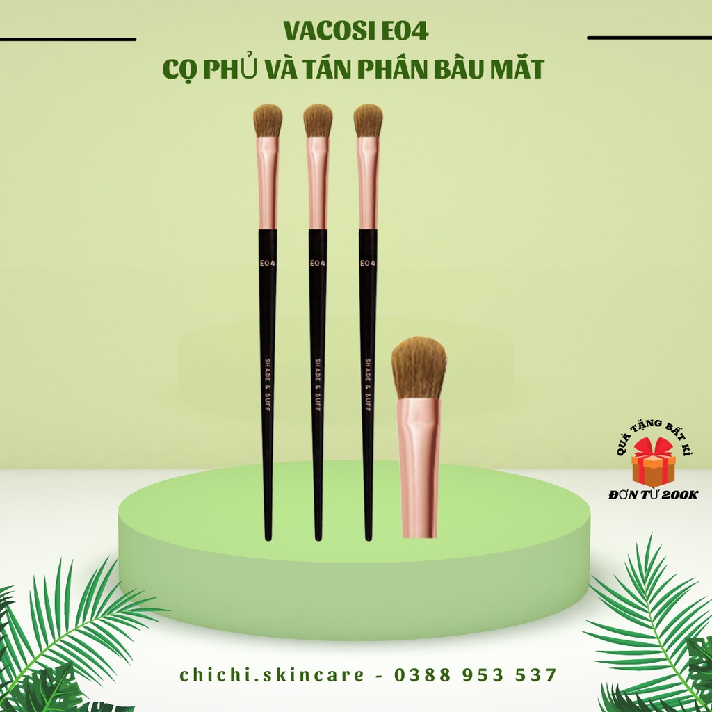 [Authenic] Cọ đánh phấn mắt lớn Vacosi E04