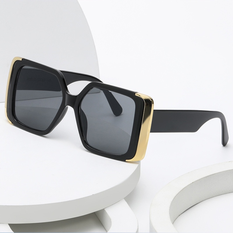 (YUZHU) Kính Mát Gọng Vuông Oversized Thời Trang Phương Tây Cho Nữ
