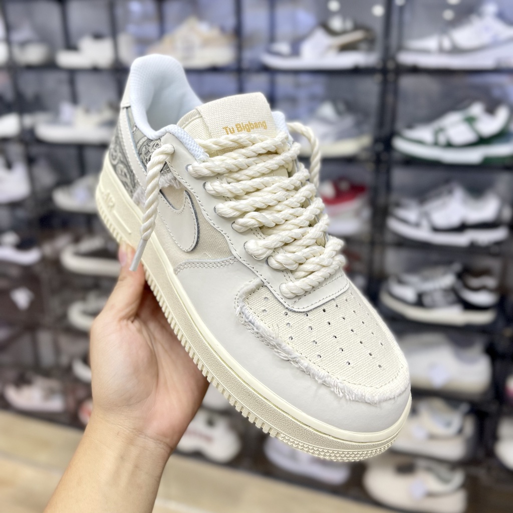 Giày AF1 Dây thừng họa tiết thổ cẩm hàng chuẩn S.C Trung giá rẻ- Giày Sneaker AF1 Bigbang Nam Nữ dễ phối đồ Full Box Bil