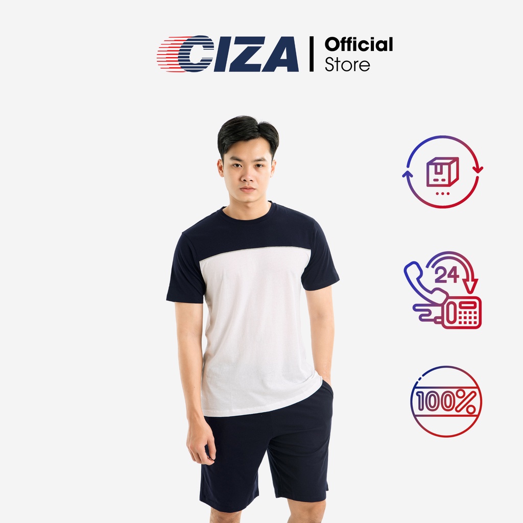 Bộ quần áo thể thao nam CIZA cổ tròn dáng cơ bản thiết kế trẻ trung năng động size S M L XL SATNR15 và SQSTR15
