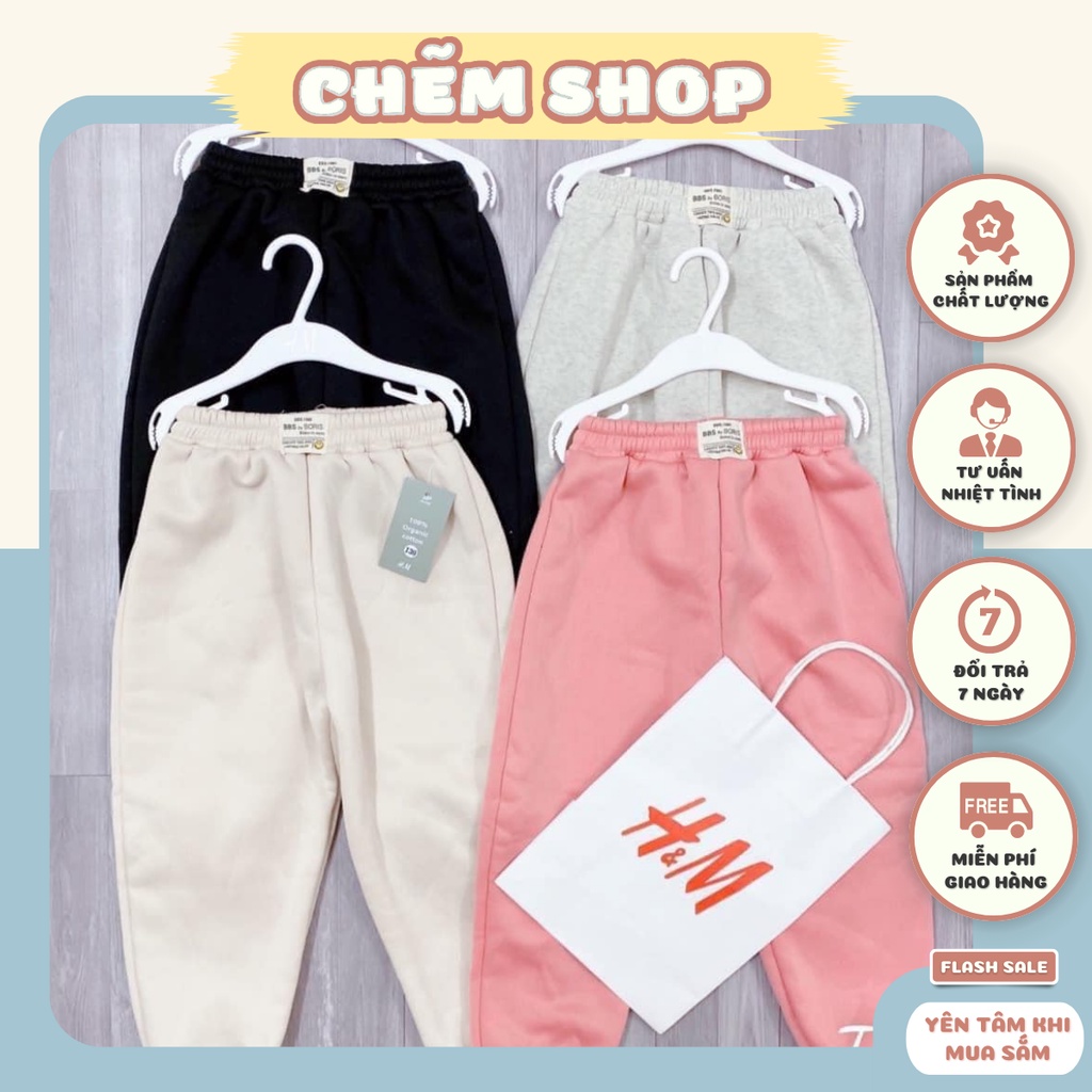 Quần nỉ cho bé gái , set 4 quần siêu ấm , hàng đẹp cho bé