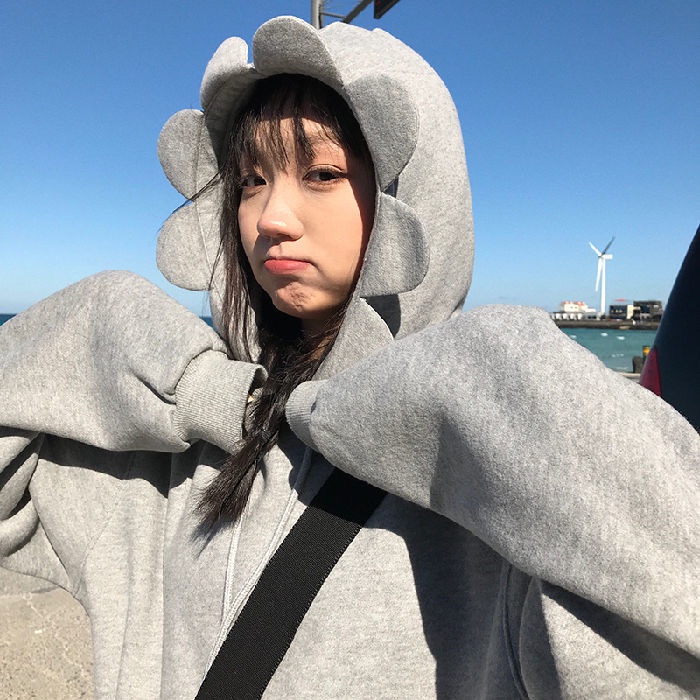 H.A.N STORE  Áo hoodie mũ hoa cúc siêu đáng iu - 3 ẢNH THẬT Ở CUỐI