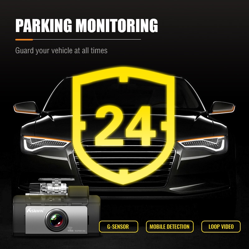 Asawin K200 Đầu ghi hình lái xe WiFi Camera hành trình 1080P FHD với APP IPS Camera bảng điều khiển Tầm nhìn siêu ban đêm | BigBuy360 - bigbuy360.vn