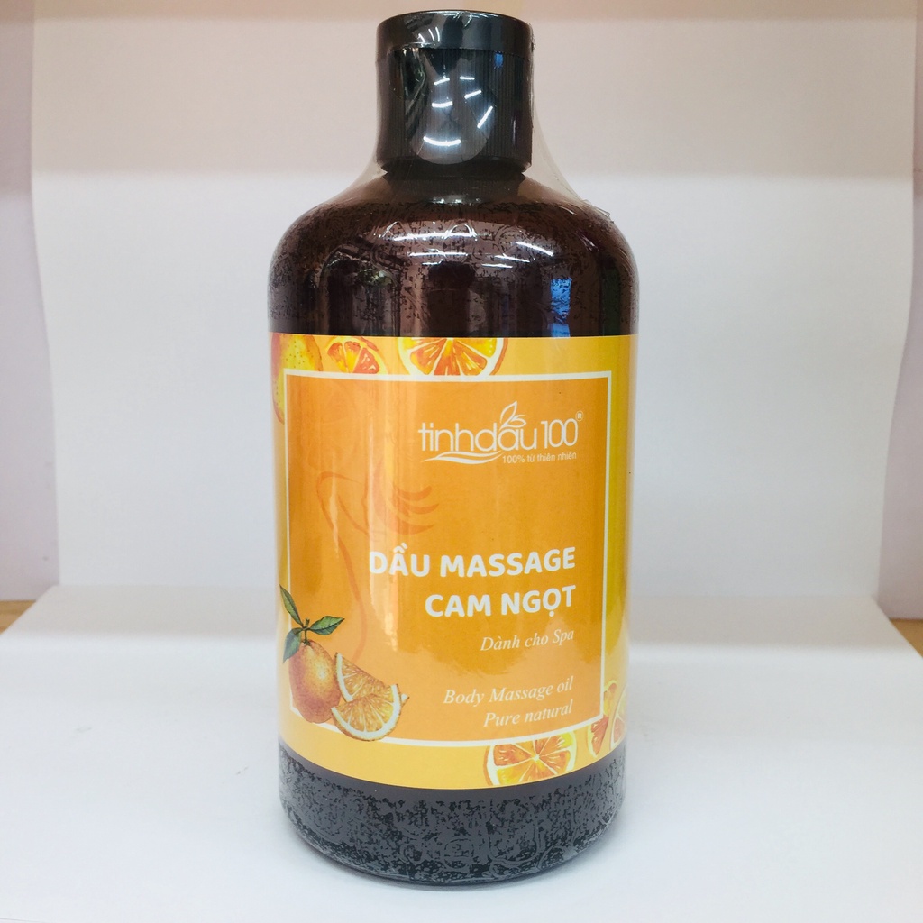 Tinh dầu massage body thư giãn hương cam ngọt Tinh Dầu 100. Dầu mát xa body cam 500ml
