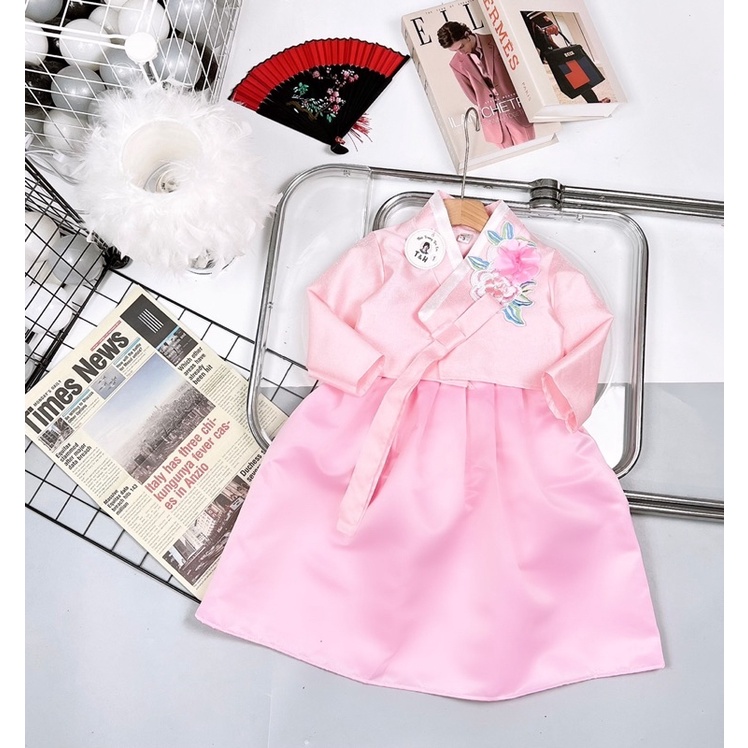 Set váy hanbook 2 chi tiết cho bé gái hàng gấm takta cao cấp