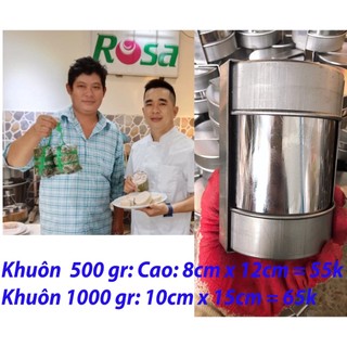 [Hàng Dầy] Khuôn Làm Giò Lụa Nắp Thụt 500 Gr, 1000gr, Làm Giò Chả, Chả Lụa Chuyên Nghiệp Chất Liệu Inox 430