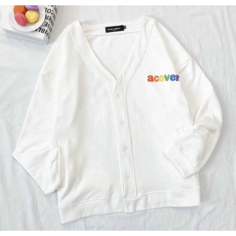 Áo Khoác Cardigan ACOVER Phối Hoạ Tiết Dễ Thương GKT59