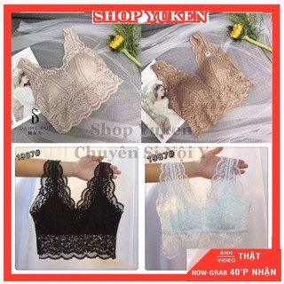Áo lót ren nữ. áo bra ren croptop có mút nâng ngực.