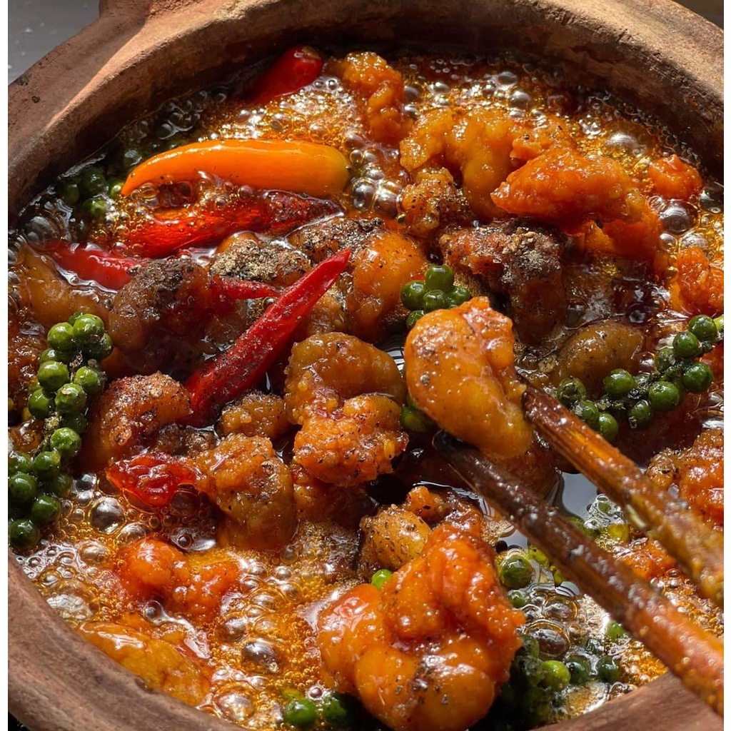 TRỨNG CÁ BÓNG KHO TIÊU XANH (350G)