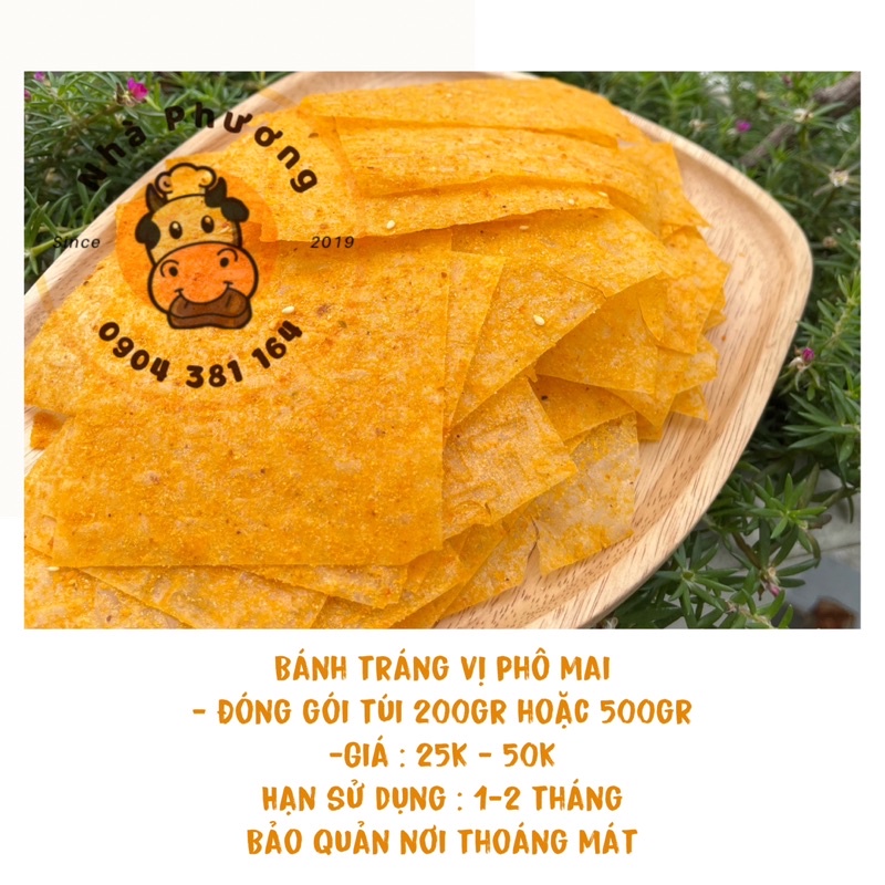 Bánh tráng vị phô mai / phô mai lá hành - túi 200gr