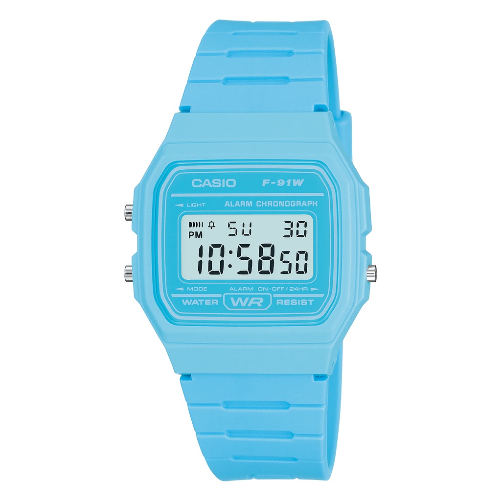 Đồng hồ unisex Casio F-91 Series hàng chính hãng, đèn led, chống nước