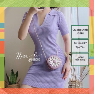Váy Len Cổ Đức Trơn_Đầm Len Body