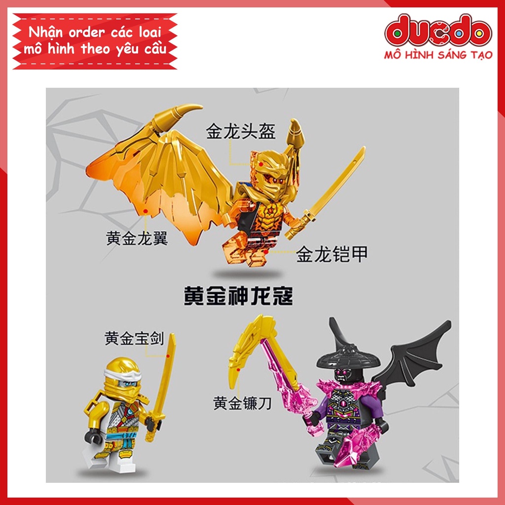 7010 - ZIMO 60099 Lắp ghép Ninjago Phi cơ rồng vàng của Zane - Xếp hình Mô hình Ninja Zane's Golden Dragon Jet 71770