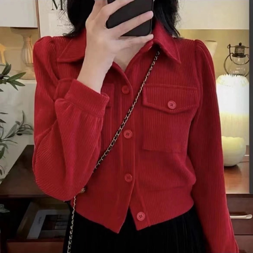 Áo Khoác Tay Dài Dáng Rộng Phong Cách Hàn Quốc Thời Trang Thu Đông Cho Nữ Mới