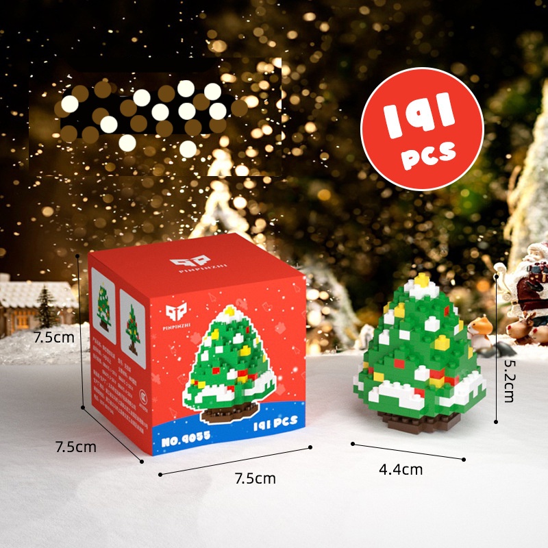 Mô hình lắp ráp Lắp Ráp noel dễ thương , Christmas Ông Già Noel / Cây Thông / Người Tuyết Dùng Làm Quà Tặng