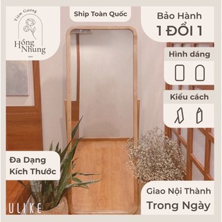 [Đã kèm chân] Gương soi toàn thân decor viền gỗ giá xưởng nịnh dáng dựng sàn và treo tường cao cấp