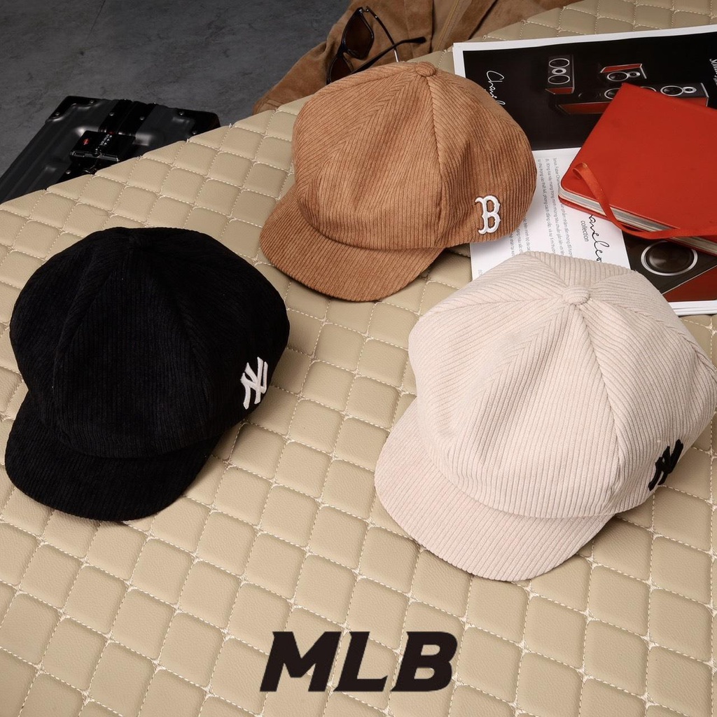 Mũ Nồi Có Mũi Chất Nhung Gân Màu Đen/Nâu/Be Thêu Logo Nổi Dn.Storevnxk