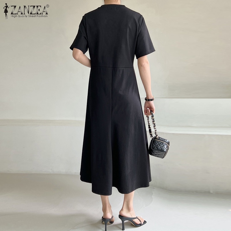 Đầm ZANZEA dáng chữ A cổ tròn thời trang nữ tính