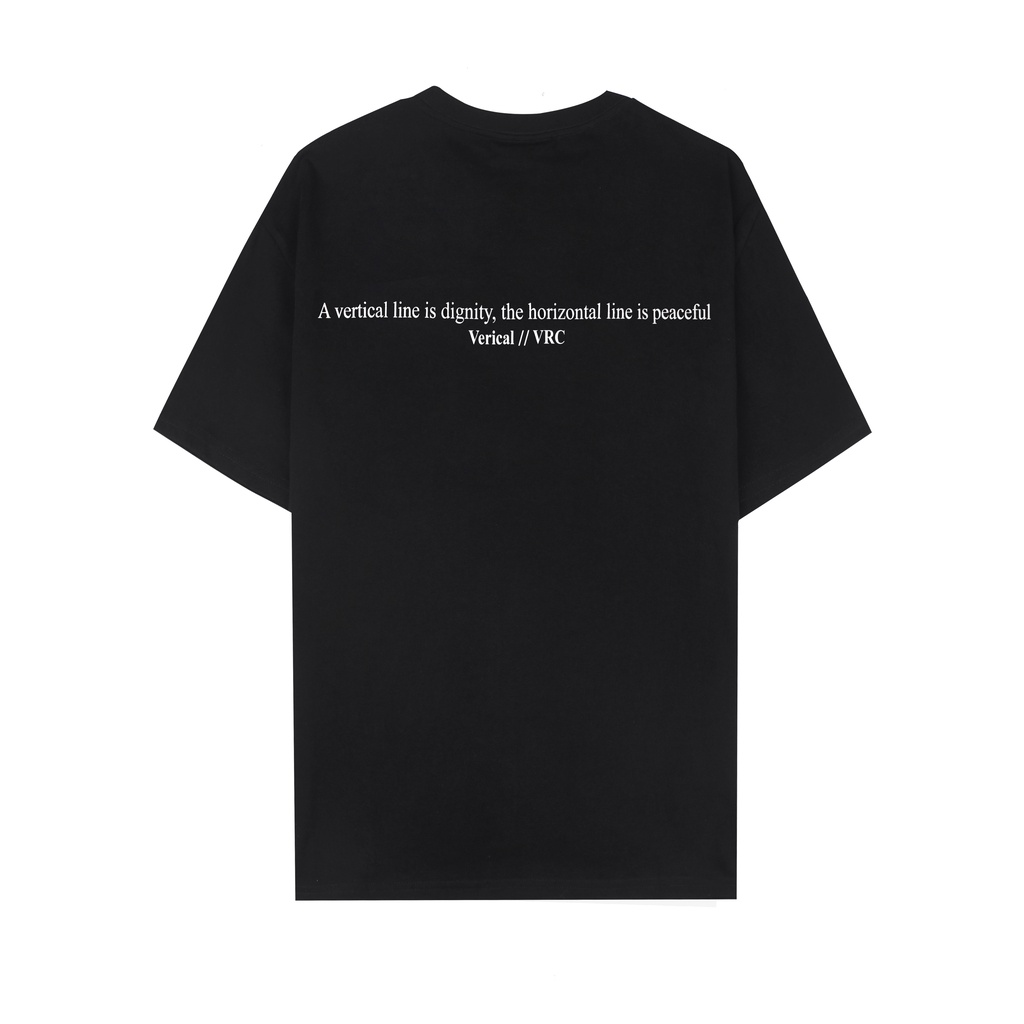 Áo thun Unisex Verical Basic Tee Black phông trơn nam nữ tay lỡ oversize form rộng màu đen